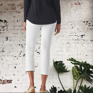 Pure Jill affinity pima cotton Slim-Leg Cropped Pants White Size L